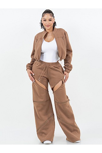 ZIP-DETAIL UTILITY TWO-PIECE SET