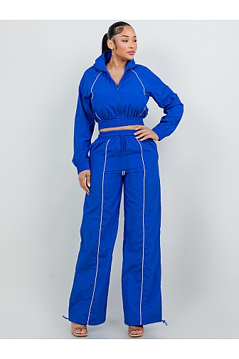WIND-RESISTANT JACKET AND PANT SET.