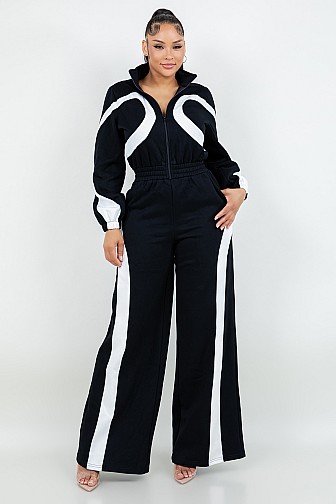 Color Block Wide Leg Jumpsuit