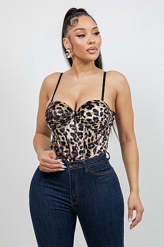 VELOUR CORSET BODYSUIT TOP