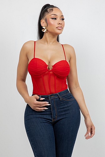 Sheer Mesh Underwire Bodysuit