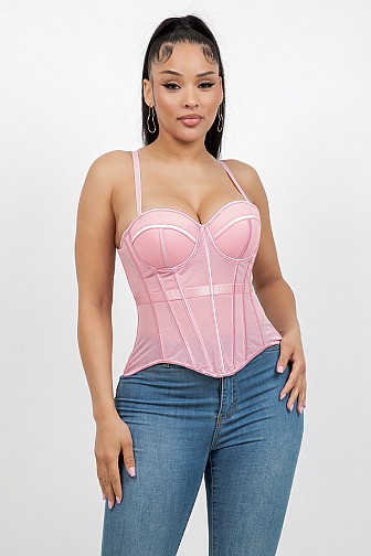 SHIMMER LACE CORSET TOP