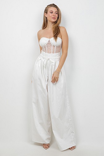 Strapess lace detail jumpsuit 