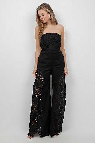 LACE STRAPLESS JUMPSUIT