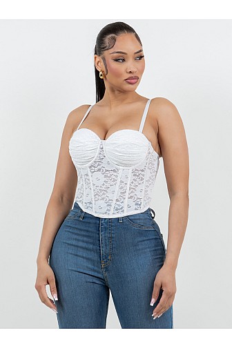 LACE CORSET BUSTIER TOP