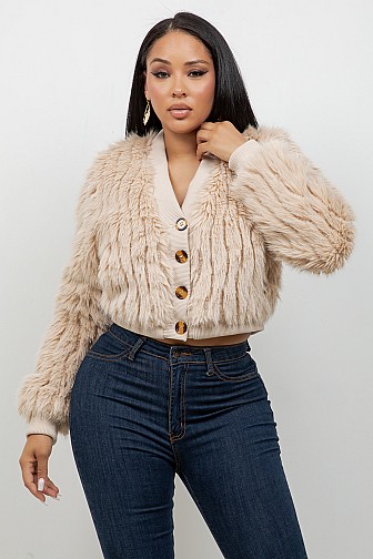 FUR CROPPED JACKET