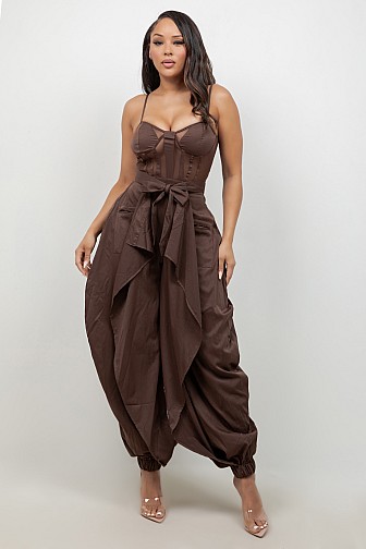 BOW-TIE HAREM JUMPSUIT
